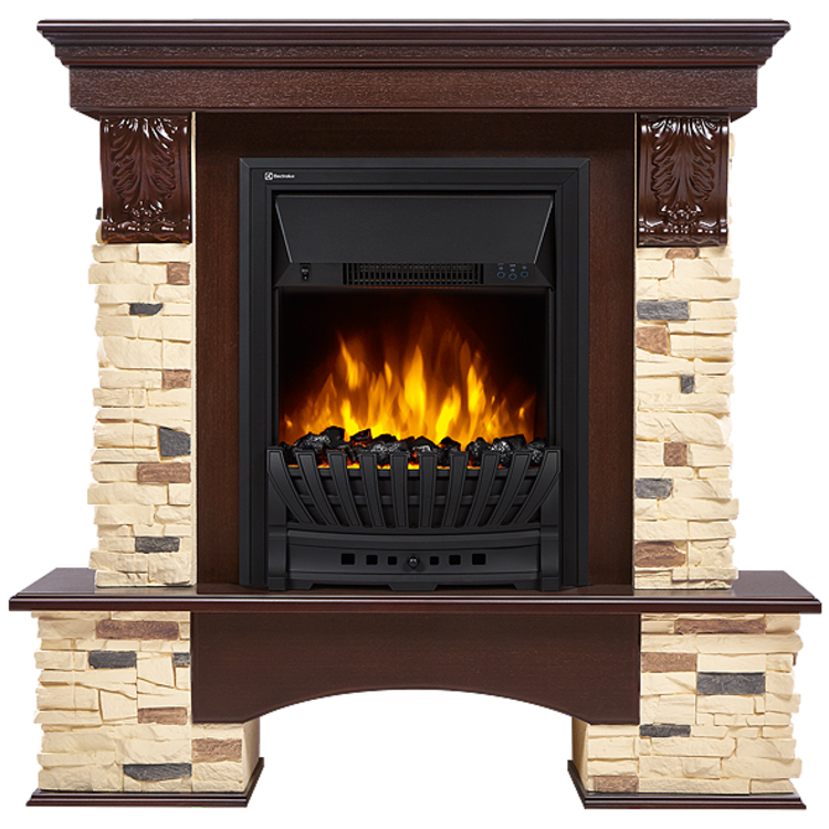 Портал Firelight Pietra Classic U сланец натуральный, шпон темный дуб