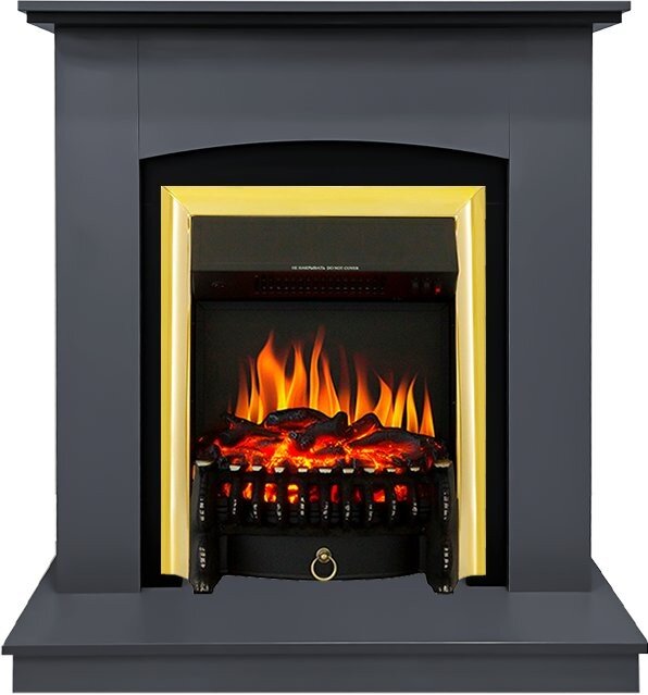 Электрокамин Royal Flame Barcelona (разборный) - Серый графит с очагом Fobos FX Brass
