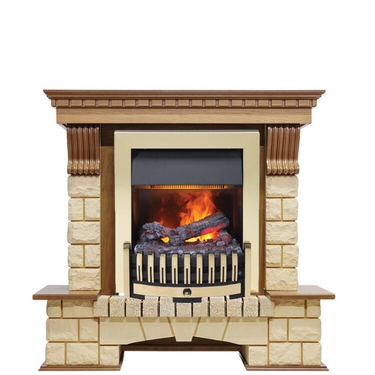 Электрокамин Dimplex Pierre Luxe - Дуб / Шампань с очагом Danville Brass FB2